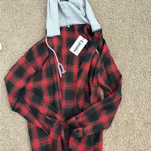 Red and Black Checkered Hoodie
